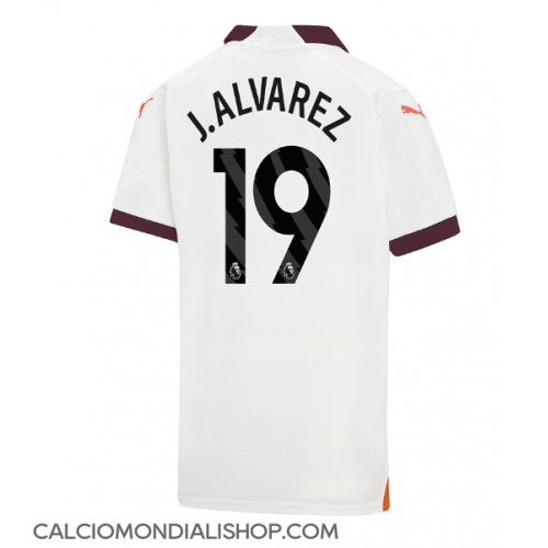 Maglie da calcio Manchester City Julian Alvarez #19 Seconda Maglia 2023-24 Manica Corta